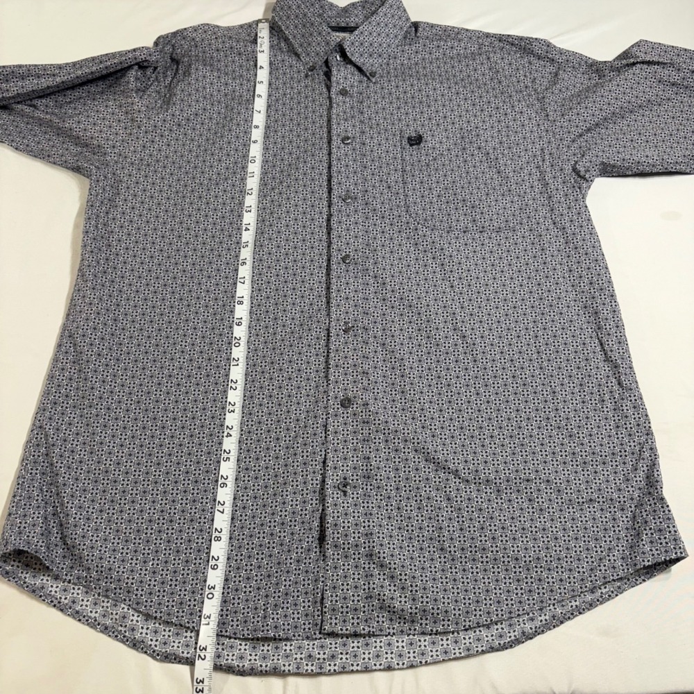 Cinch Button Down Shirt Mens M Grey Black Medallion Geometric MTW1105499 Western - Picture 7 of 8